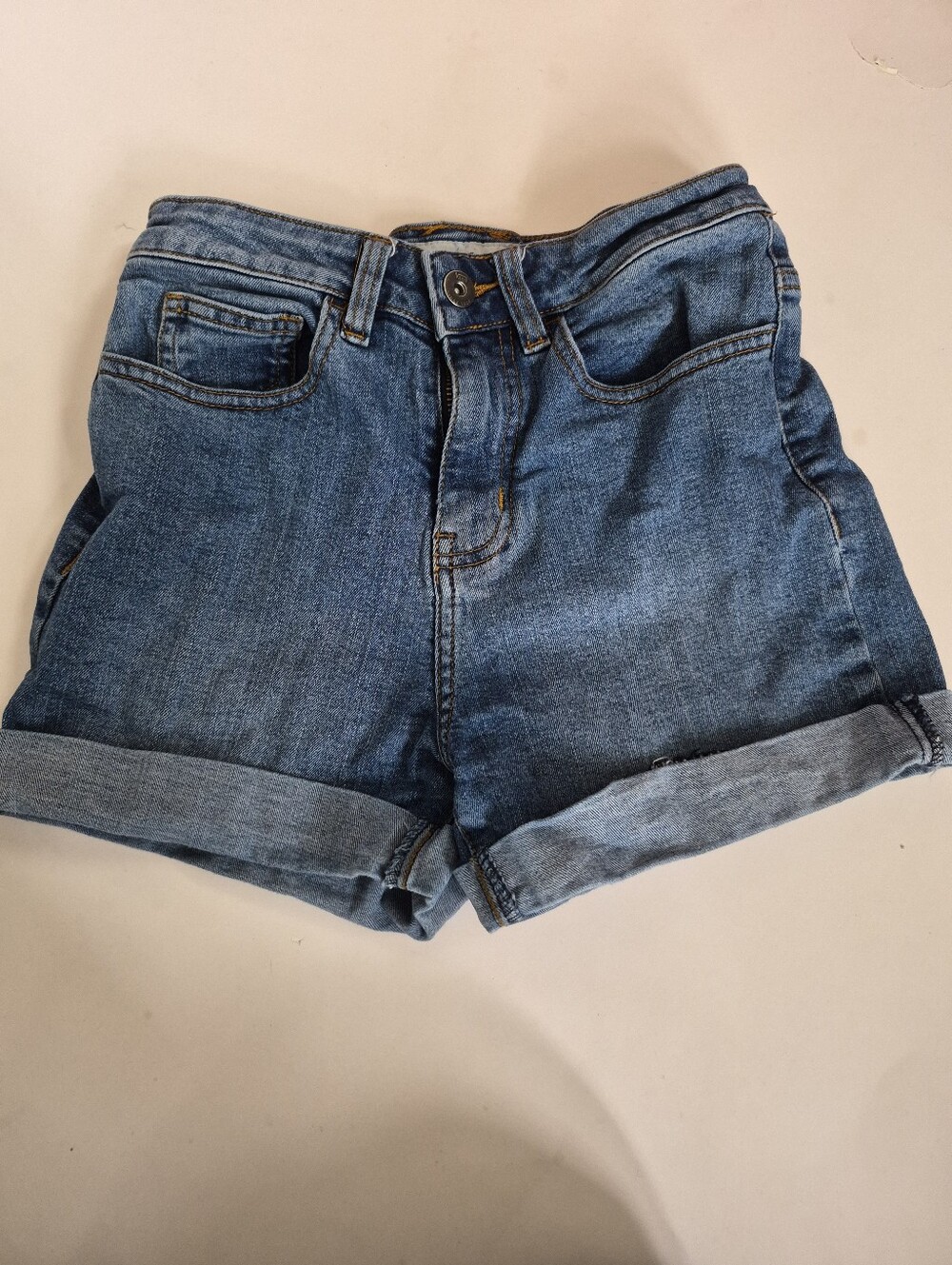 Vans Classic High-Rise Rolled Hem Denim Shorts - Blue Size 24